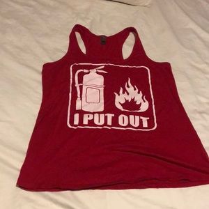 Funny tank. Workout. I put out.